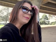 Preview 3 of Olivia Lua teen amateur flashes her pussy in public