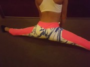 Preview 1 of Fit girl in yoga pants split legs for a big cock Dani Queen latina teen pov