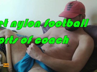 IT Student Soccer Player Masturbate and Cum in a Nylon Shorts of Coach.