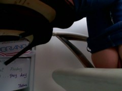 MASTURBATE AT WORK: DAY 3 CASUAL DAY.tight jeans.tight pussy