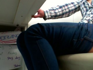MASTURBATE AT_WORK: DAY 3 CASUAL DAY.tight Jeans.tight Pussy