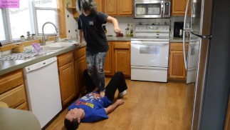 TSM - Kip tramples and practices jumping on me