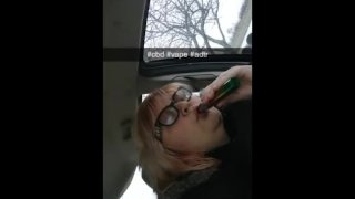 Vaping in the driveway