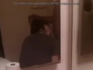 British Mom Rimjob Blow Job on Sons Friend in Bathroom