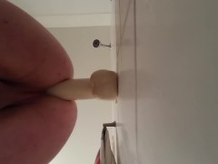 Playing in the shower.