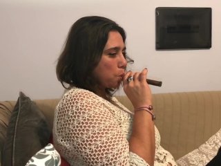 solo female, exclusive, cigar, fetish
