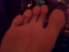 Wiggling my Sexy Long Toes under the Christmas Tree!!!