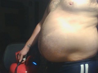 solo male, belly inflation, helium inflation, male