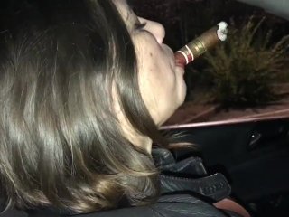exclusive, smoking, solo female, cigar