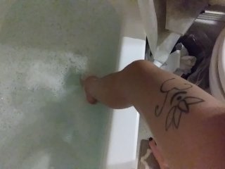 soapy, foot fetish, small tits, solo female