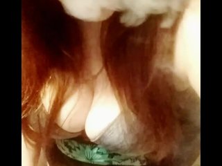 Smoking tease from sexy redhead milf