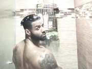 Preview 4 of Heat the latin sensation male stripper taking a shower @heat718
