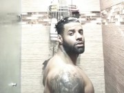Preview 5 of Heat the latin sensation male stripper taking a shower @heat718
