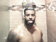 Preview 6 of Heat the latin sensation male stripper taking a shower @heat718
