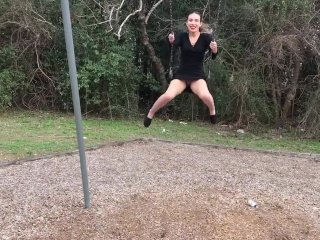 homemade swingers, swinging tits, playing, park