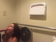 Preview 2 of SinsLife - Slut Gets CreamPied in Public Bathroom!