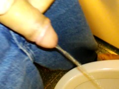 Peeing in a cruise ship[ toilet.