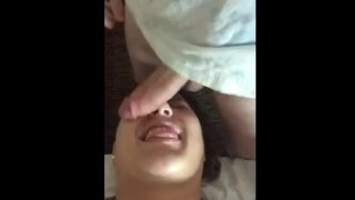 Girlfriend Gets Slapped By Her Boyfriend's Dick After She Worships His Cock