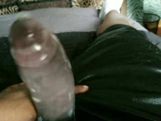 Jerking My Big Dick_Off With_Magnum Condom On