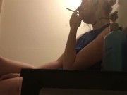 Preview 6 of sexy skinny blonde smokes in front of boyfriend