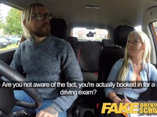 Fake Driving School Busty blonde Barbie Sins wants learners cum on test screenshot number 1