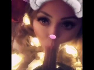 brunette, cocksucking, exclusive, snapchat filter