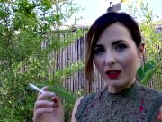 Preview 1 of Hairy MILF Helena Price Smoking Outdoors on AllOver30