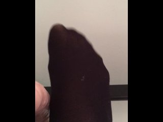 Nylon Dildo Footjob withSexy Flexible Feet