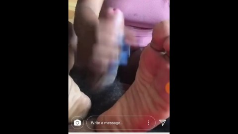 IG Ebony Footjob & Handjob