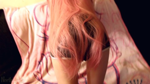 LONG PINK HAIRED TEEN FUCKED FROM THE BACK