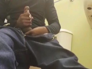 Bathroom Edging with Heavy Cumshot