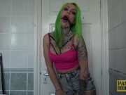 Preview 2 of Tattooed slut with green hair gets her sweet ass slammed