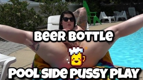 Public Outdoor  bottle in pussy pool side Gaberiella.manyvids.com