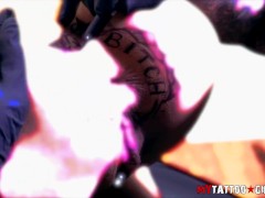 Kitty Jaguar Getting FUCK and ASSHOLE Tattoo at the same time