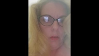 Milf pawg with glasses paying with her tits and pussy