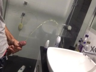 Pissing Rock Hard into Aussie Sink