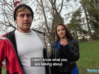 Public Agent Amirah Adara Fucks a stranger while her BF waits screenshot number 1