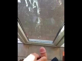 Shooting a Huge Load against the Window