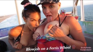 Teen Outdoor Sex Adventures With Double BJ On A Ferris Wheel #13