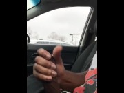 Preview 1 of Jerking My Black Cock in Public and Cumming!
