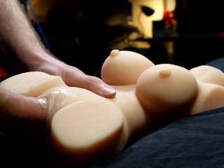 Edging and Covering my New Toy in Cum