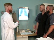 Preview 3 of Rough Muscle Doctor Fucks His Interns - HOT GROUP!