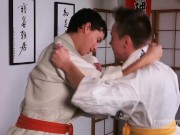 Preview 5 of Two young judokas Enzo Lemercier & Timy Detours fucking on the tatami