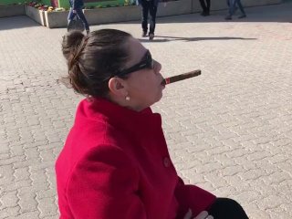 in public, cigar inhale, exclusive, verified amateurs