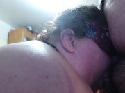Preview 5 of Fat Girl Blowjob Gags On Cum