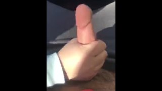 Horny Blonde Stroking Big Hard Cock In Car