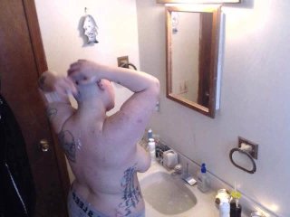 head shave, bbw, fetish, shower voyeur