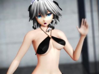touhou, mmd, micro bikini, anime