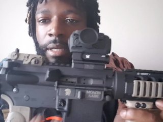 cum, black gun owner, cumshot, ar15 rifle