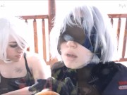 Preview 4 of Nier A2 & 2B YoRHa Double BJ Test (ft. MyVixenFire)